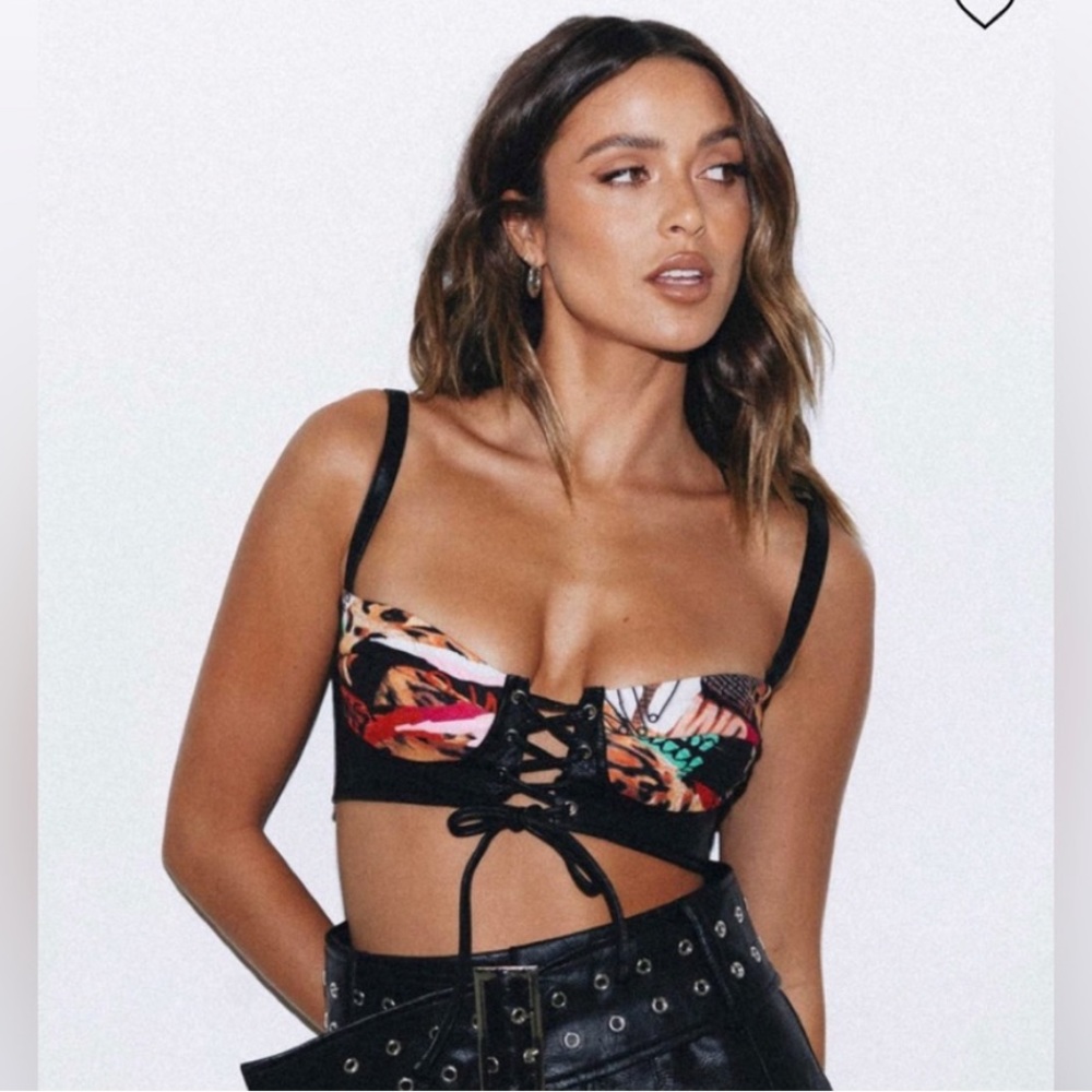 Princess polly cropped leather top